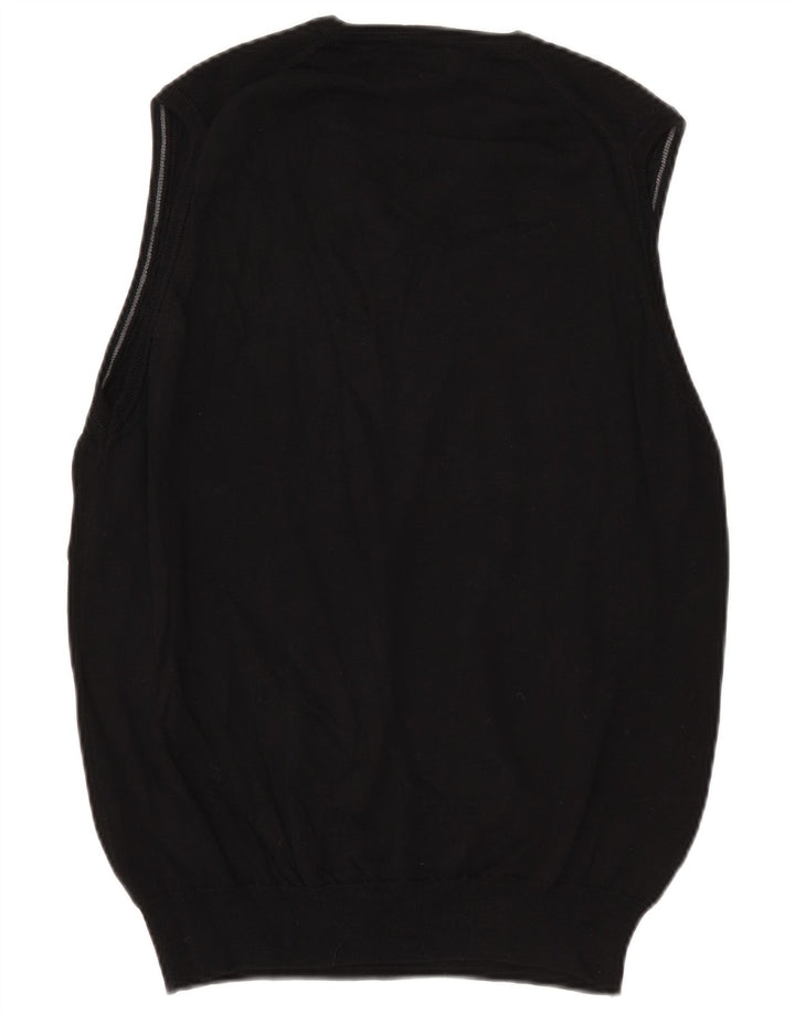 Canotta da uomo Marks & Spencer media nera in lana merino