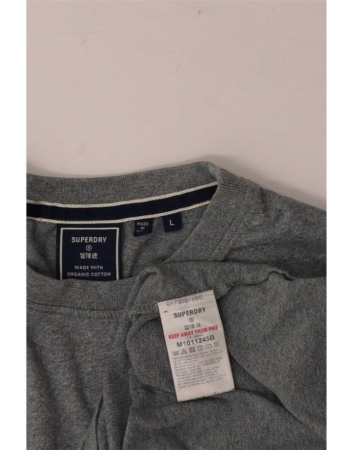 T-shirt da uomo Superdry Top grande in cotone grigio