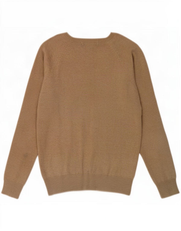 Maglione Zara da donna con scollo a V UK 14 grande cotone beige