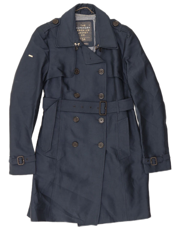 Trench da donna Superdry UK 12 medio blu navy poliestere