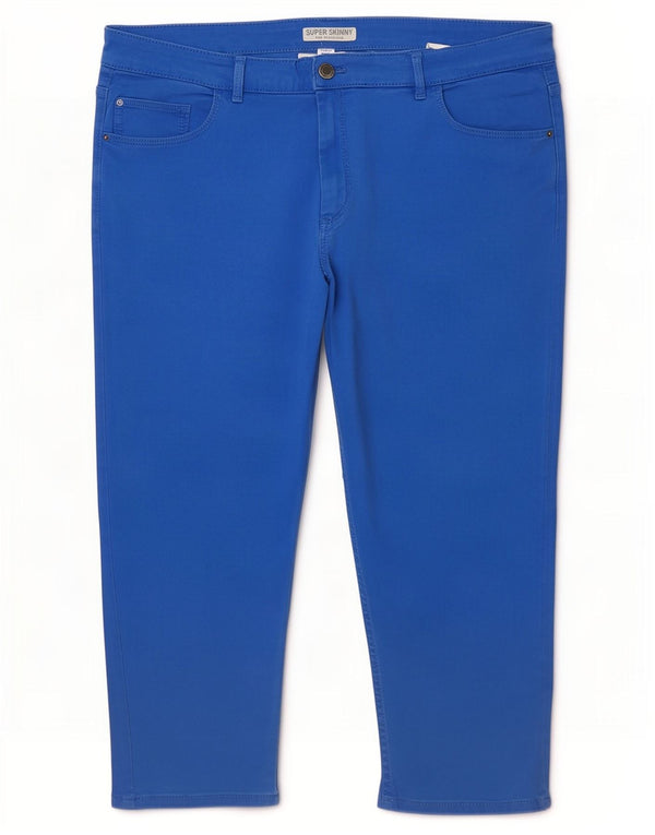 Pantaloni capri super skinny da donna Marks & Spencer UK 20 2XL W38 L21 Blu