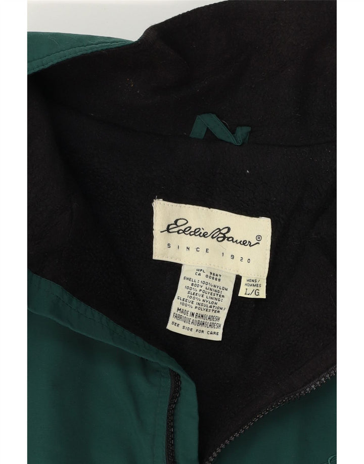 Giacca a vento bomber da uomo Eddie Bauer UK 40 grande poliestere verde