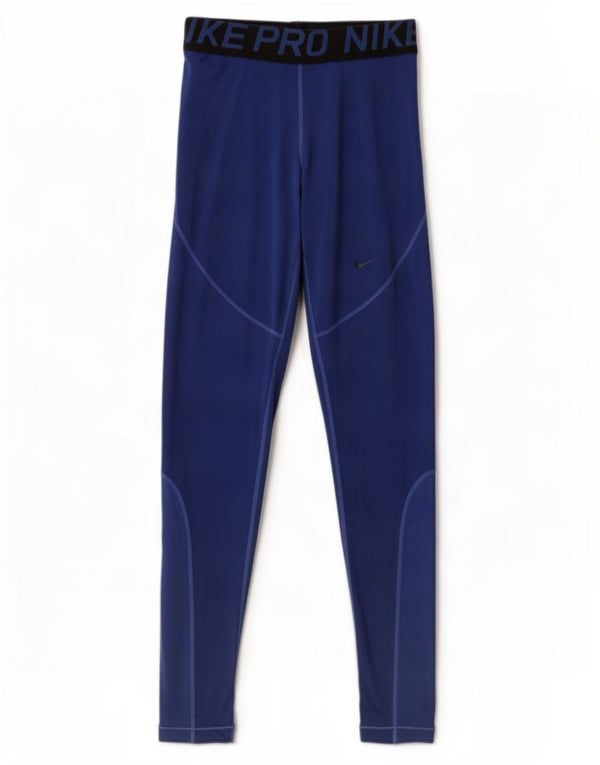 Leggings grafici Nike Dri Fit da donna UK 12 color block blu medio