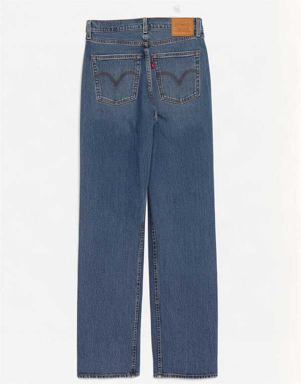 Jeans dritti a vita alta Levi's Ribcage da donna W28 L32 cotone blu