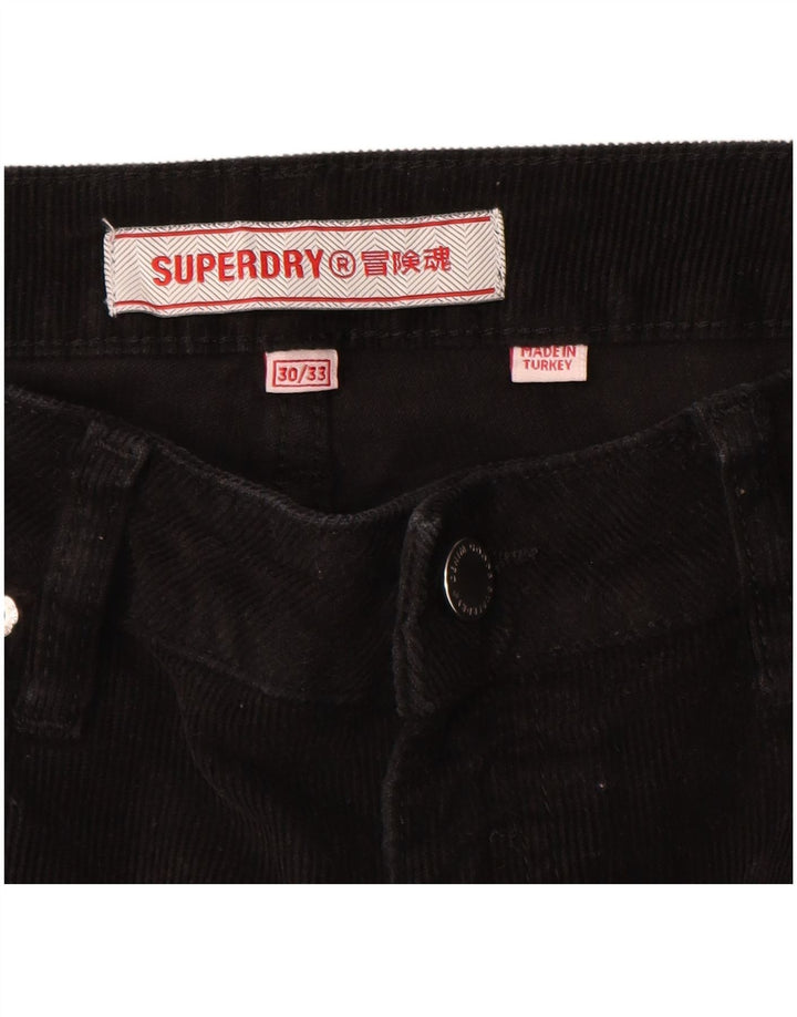 Pantaloni da donna in velluto a coste Bootcut Superdry W30 L30 neri