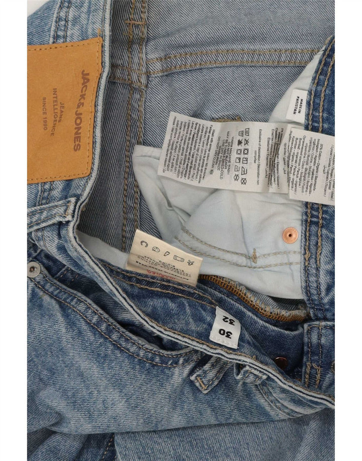 Jack & Jones Uomo GLENN Jeans slim effetto consumato W30 L32 cotone blu