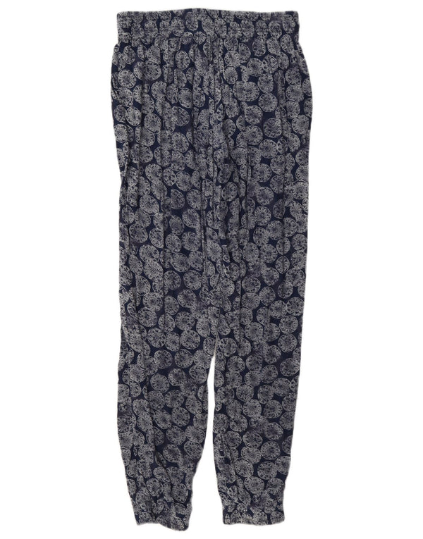 Fat Face Womens Joggers Trousers UK 8 Small W27 L27 Navy Blue Floral