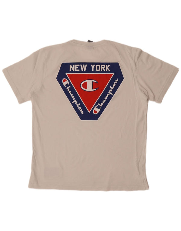 Maglietta grafica da uomo Champion New York Top XL bianca