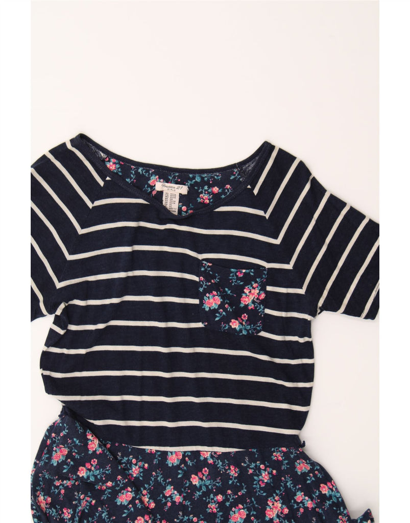 FOREVER 21 Girls A-Line Dress 13-14 Years Navy Blue Floral Cotton Nautical Vintage Forever 21 and Second-Hand Forever 21 from Messina Hembry 