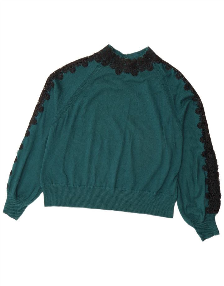 Marks & Spencer donna maglione maglione collo alto Per Una UK 16 grande verde