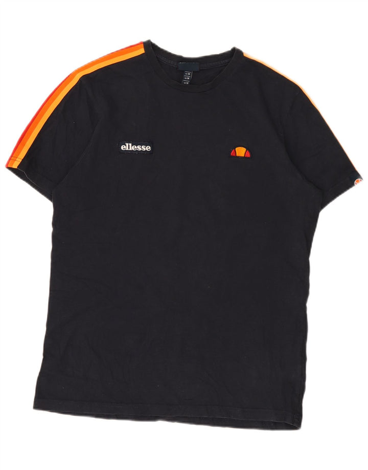 T-shirt da uomo Ellesse Top in cotone color block medio blu navy