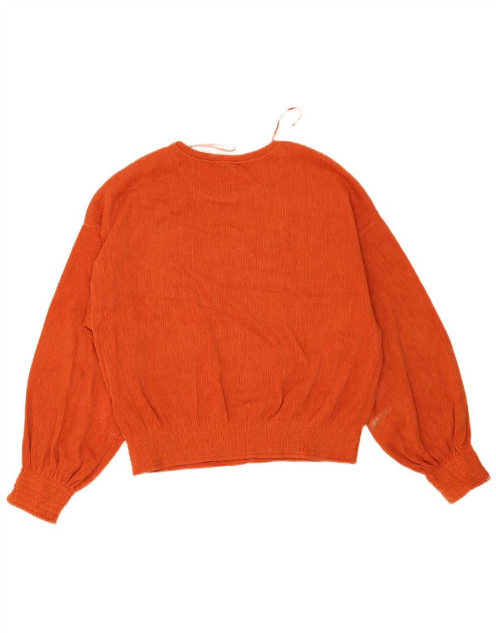 Camicetta oversize a maniche lunghe da donna Zara UK 10 Small Arancione Poliestere