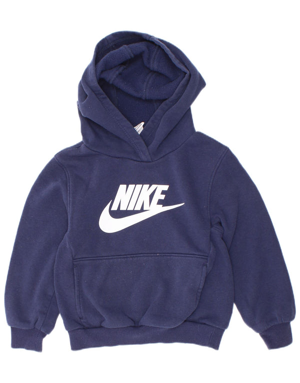 Felpa con cappuccio grafica Nike da ragazzo 2-3 anni in cotone blu navy