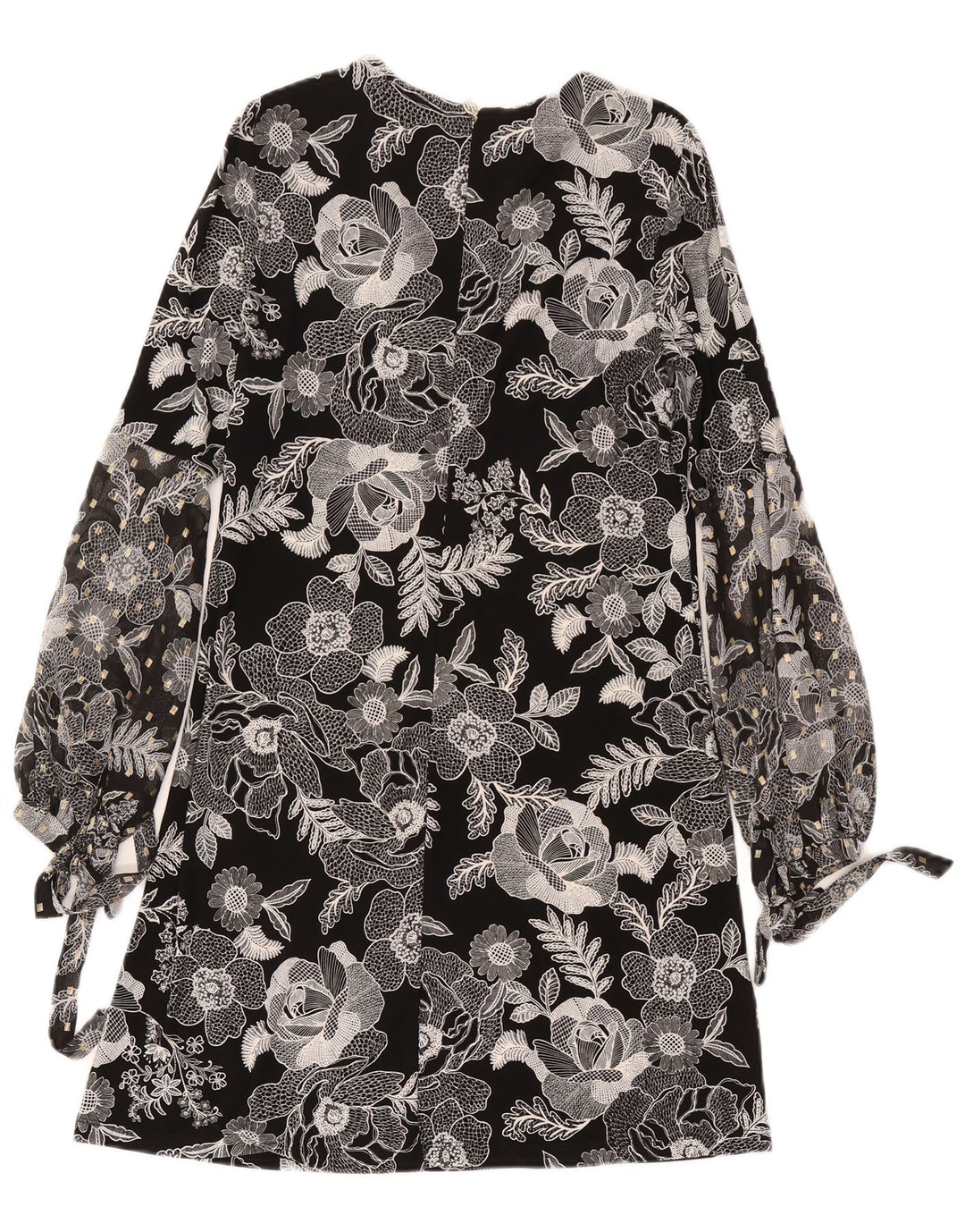 Abito a trapezio a maniche lunghe da donna Tommy Hilfiger US 4 Small Black Floral