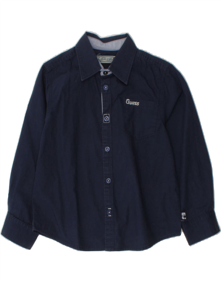 GUESS Boys Shirt 2-3 Years Navy Blue Cotton Vintage Guess and Second-Hand Guess from Messina Hembry 