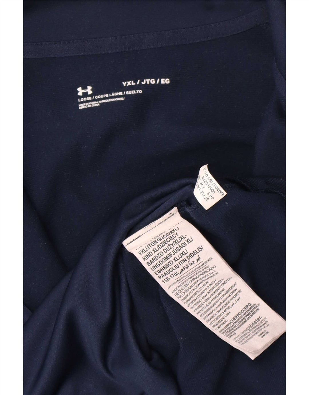 Giacca da tuta da ragazzo Under Armour 13-14 anni XL blu navy in poliestere