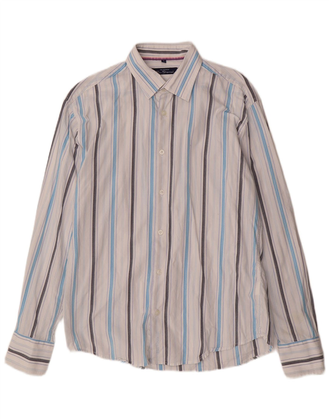 Camicia da uomo BEN SHERMAN in cotone a righe bianche medie