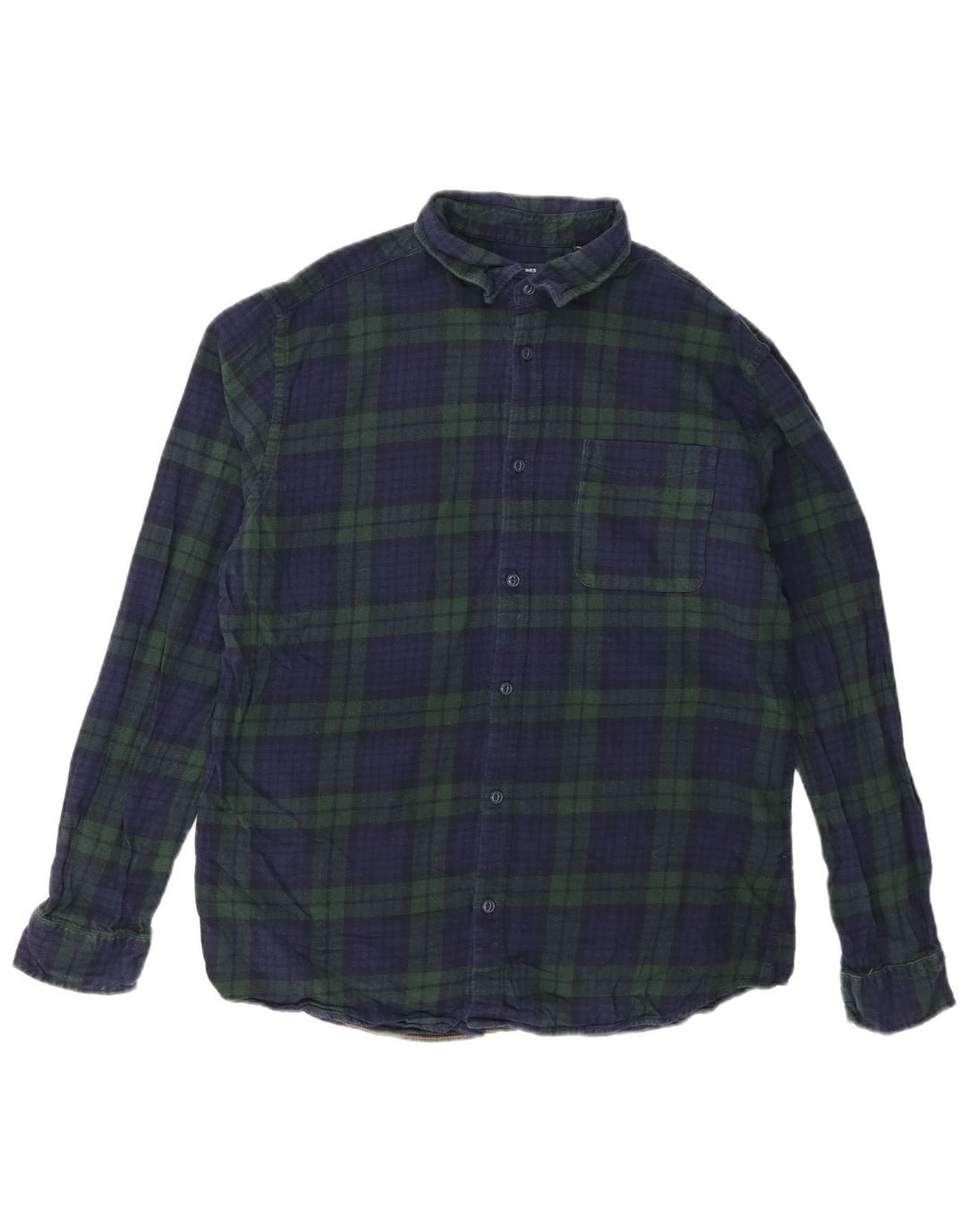 JACK & JONES Camicia da uomo in flanella premium XL in cotone a quadri blu navy