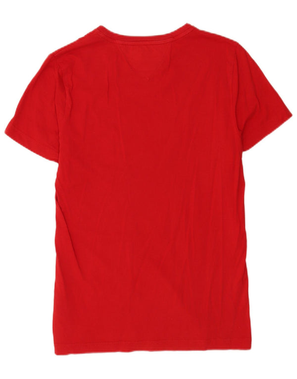 T-shirt grafica da uomo Tommy Hilfiger Top Small in cotone color block rosso