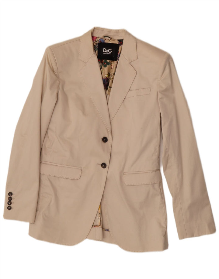 Giacca blazer a 2 bottoni da donna Dolce & Gabbana IT 46 grande classica beige