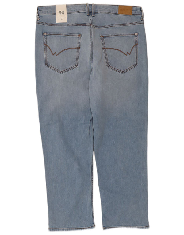 Jeans dritti tagliati da donna White Stuff UK 16 Large W36 L25 Cotone blu