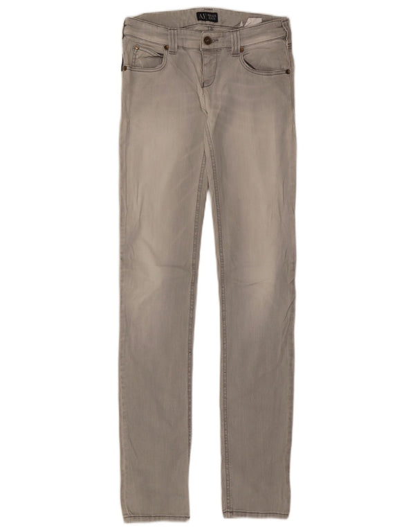 Jeans slim da donna ARMANI W26 L32 cotone grigio