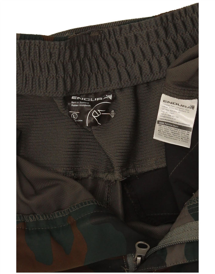 Pantaloncini cargo da uomo Endura grandi W34 nylon mimetico verde
