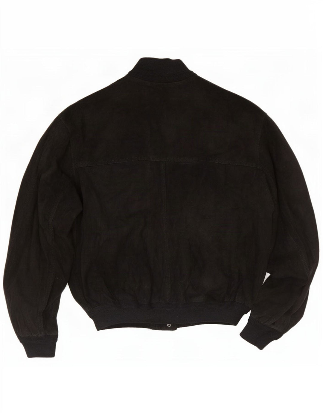 Giubbotto bomber in pelle scamosciata vintage da uomo UK 36 piccolo in pelle nera