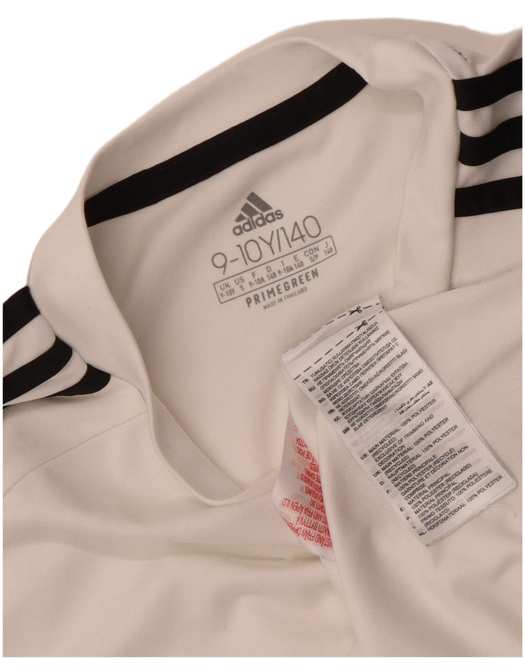 Maglietta Adidas Aeroready da ragazzo, 9-10 anni, in poliestere bianco