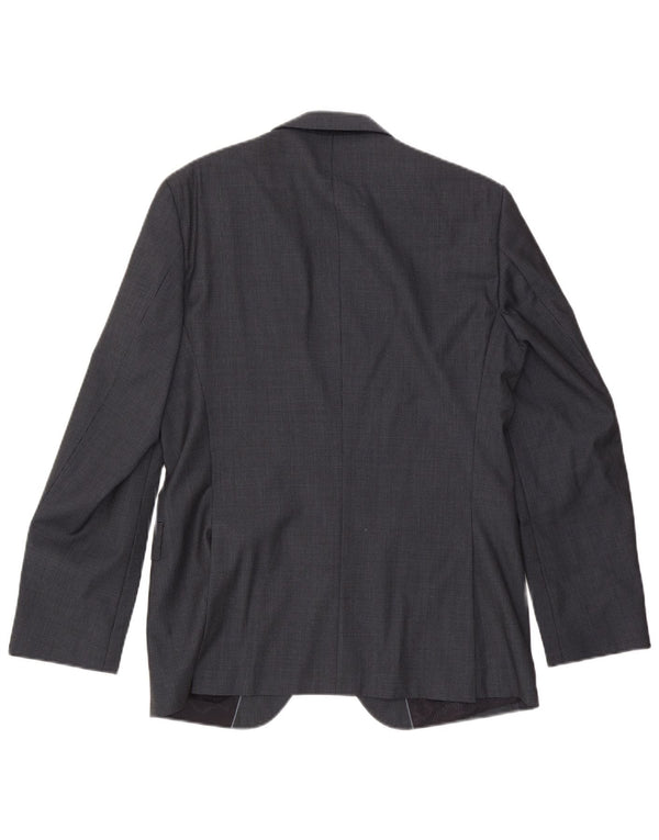 Giacca blazer da uomo a 2 bottoni Hugo Boss EU 48 lana pied de poule grigio medio