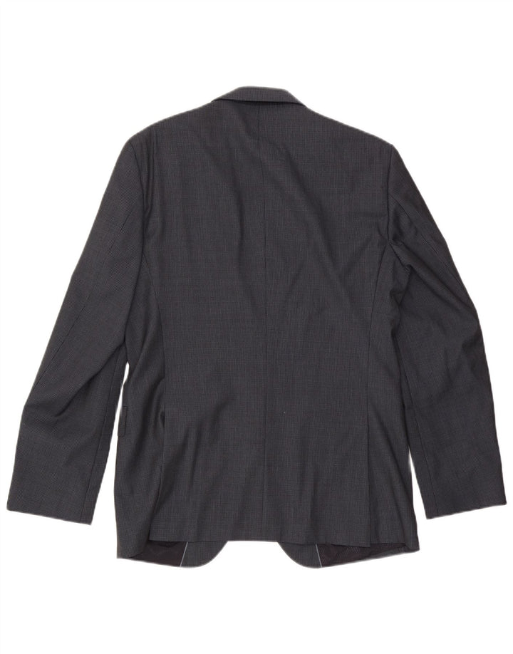 Giacca blazer da uomo a 2 bottoni Hugo Boss EU 48 lana pied de poule grigio medio