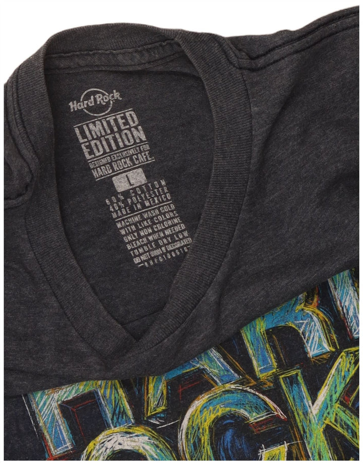 T-shirt grafica da uomo di Praga dell'Hard Rock Cafe, grande in cotone grigio