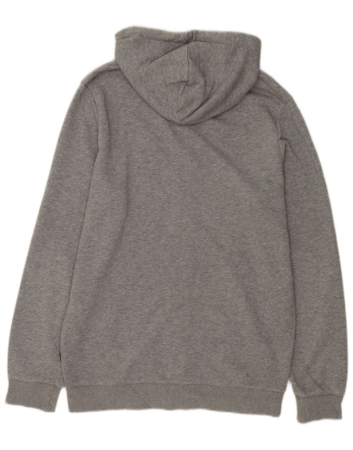 Felpa con cappuccio e zip da uomo Puma piccola in cotone grigio