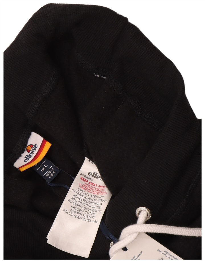 Ellesse Pantaloni da tuta da uomo con grafica Joggers grandi in cotone nero