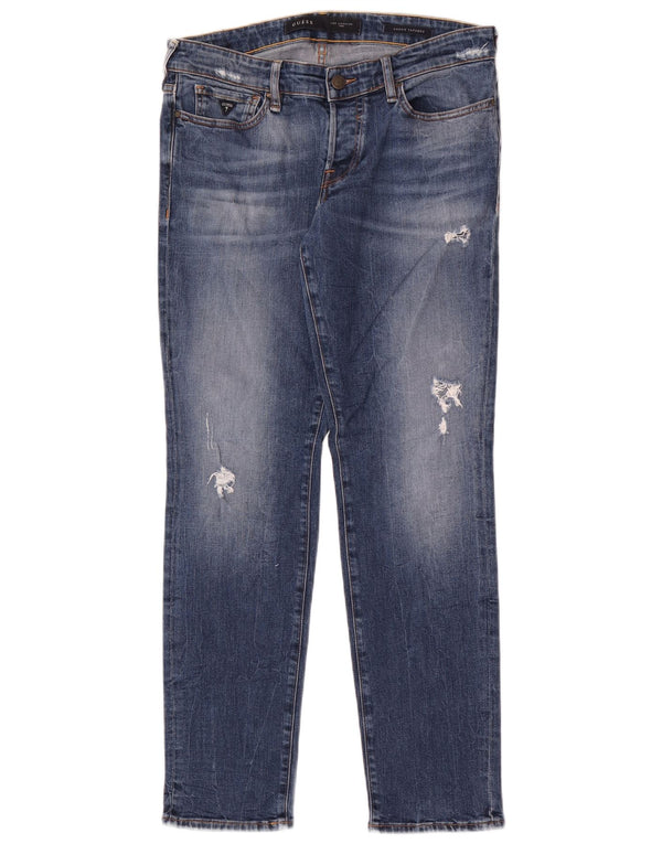 Jeans Guess da uomo Sonny affusolati effetto consumato W31 L30 cotone blu