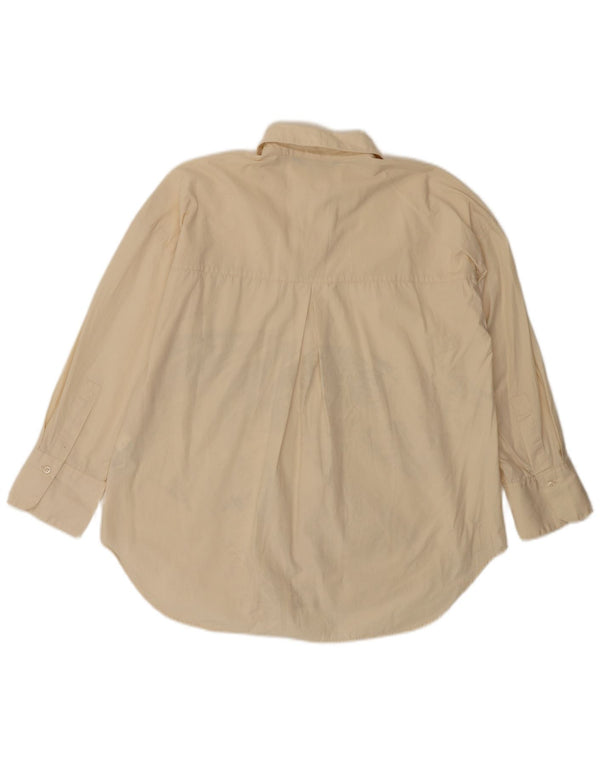 Camicia oversize con maniche a 3/4 da donna Zara UK 6 XS in cotone beige
