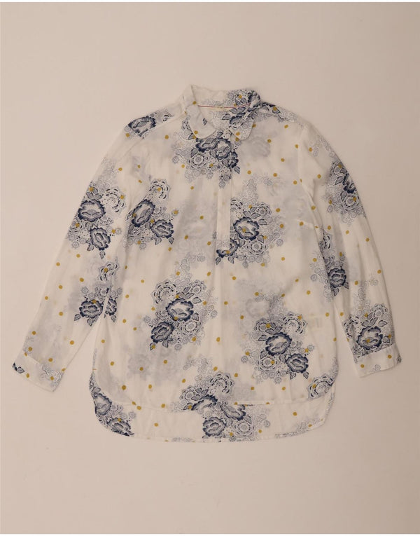 Camicia pullover da donna White Stuff UK 12 Viscosa floreale bianca media