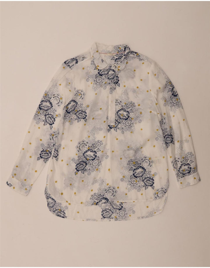 Camicia pullover da donna White Stuff UK 12 Viscosa floreale bianca media