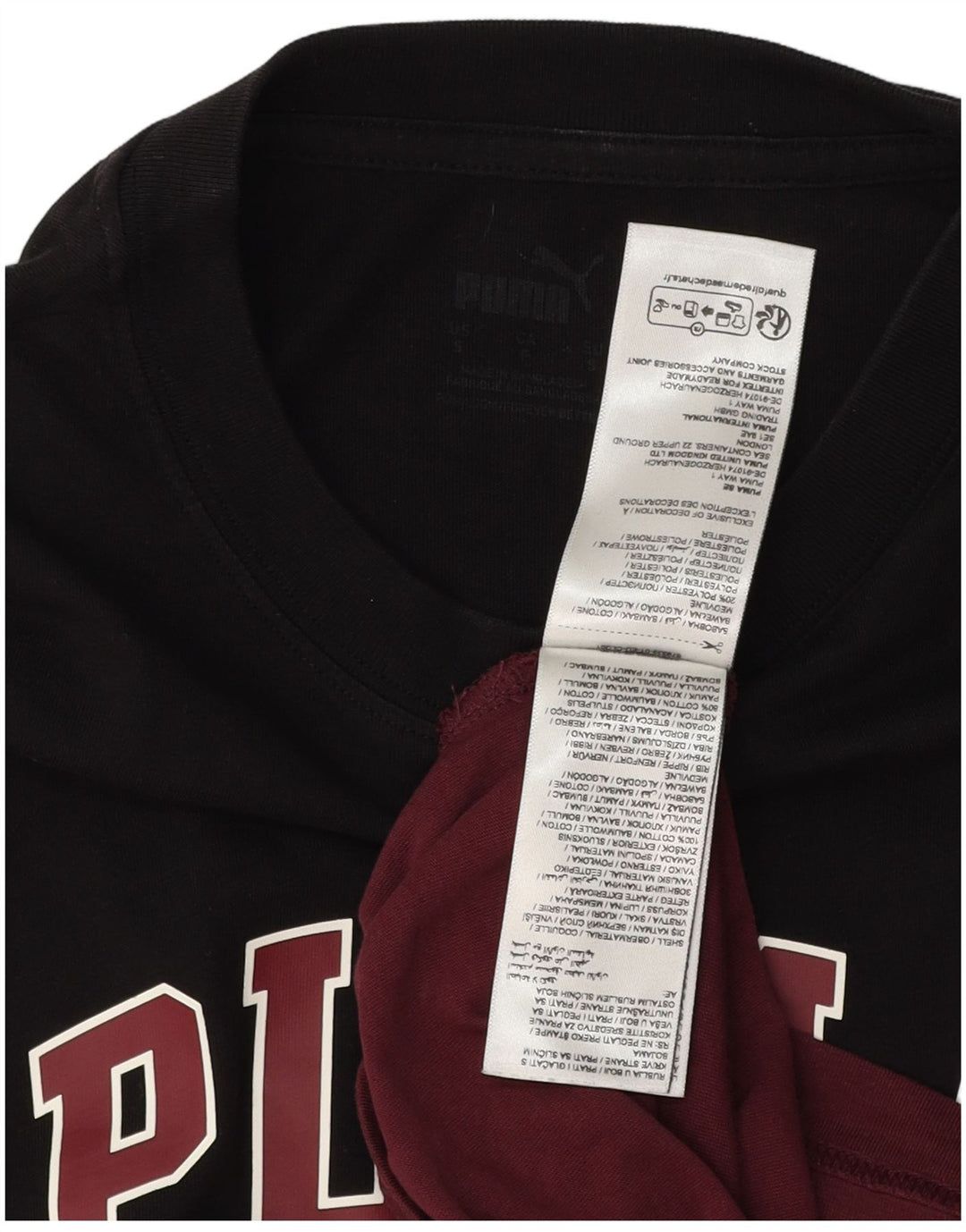 T-shirt grafica da uomo Puma Top Small in cotone color block marrone