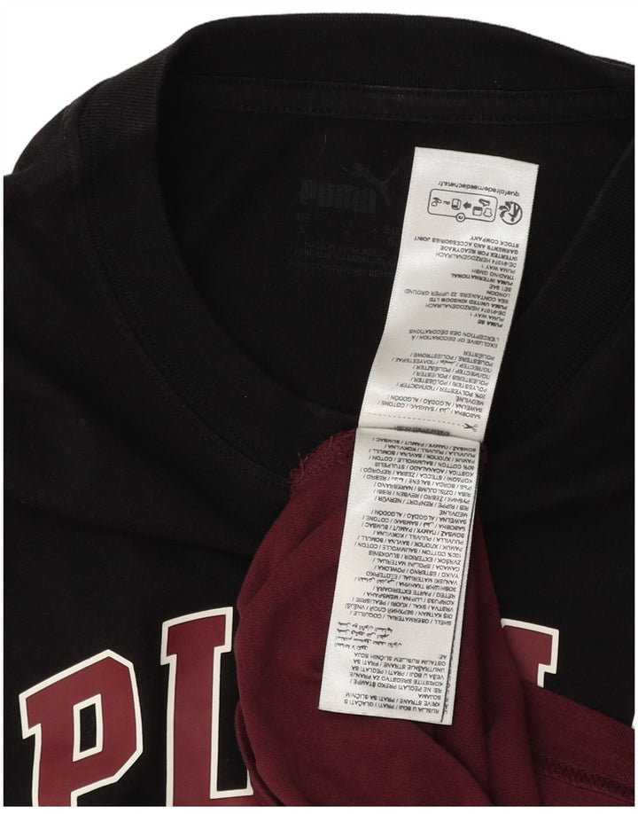 T-shirt grafica da uomo Puma Top Small in cotone color block marrone