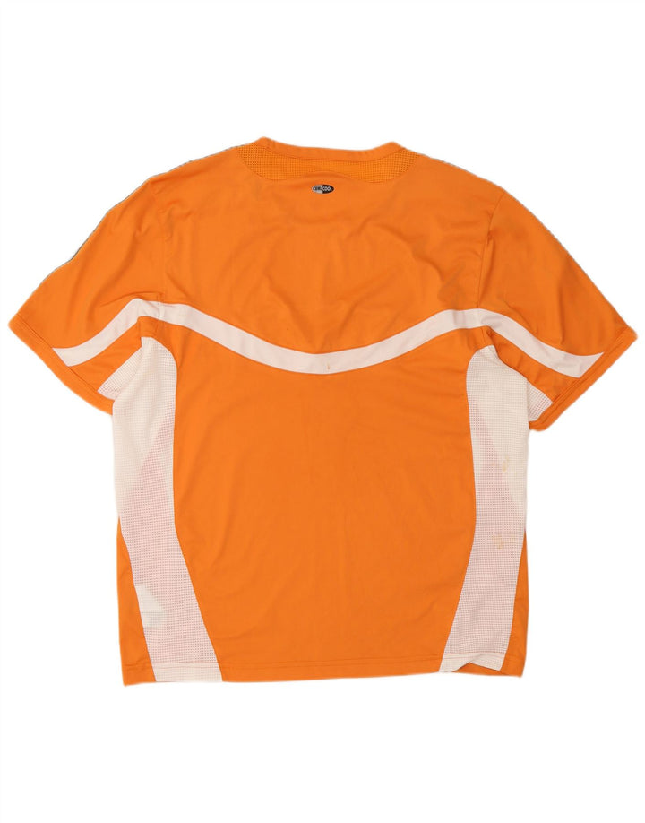 T-shirt ADIDAS da uomo Climacool Top grande in poliestere color block arancione