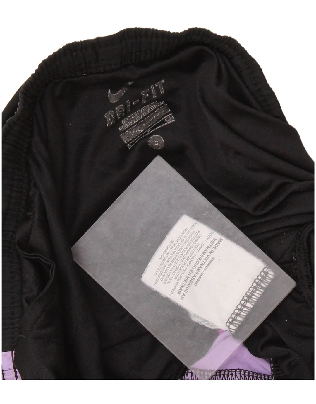 Pantaloncini sportivi NIKE da donna Dri Fit UK 10 piccoli in poliestere color block nero