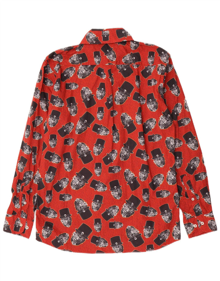 WAXMAN BROTHERS Camicia grafica da uomo in cotone rosso medio