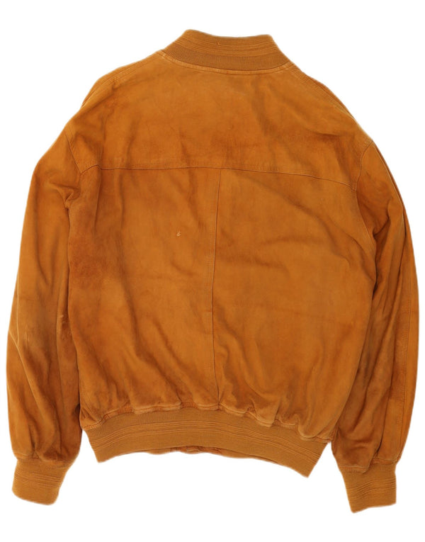 Giubbotto bomber in pelle scamosciata da uomo VINTAGE UK 42 XL Beige