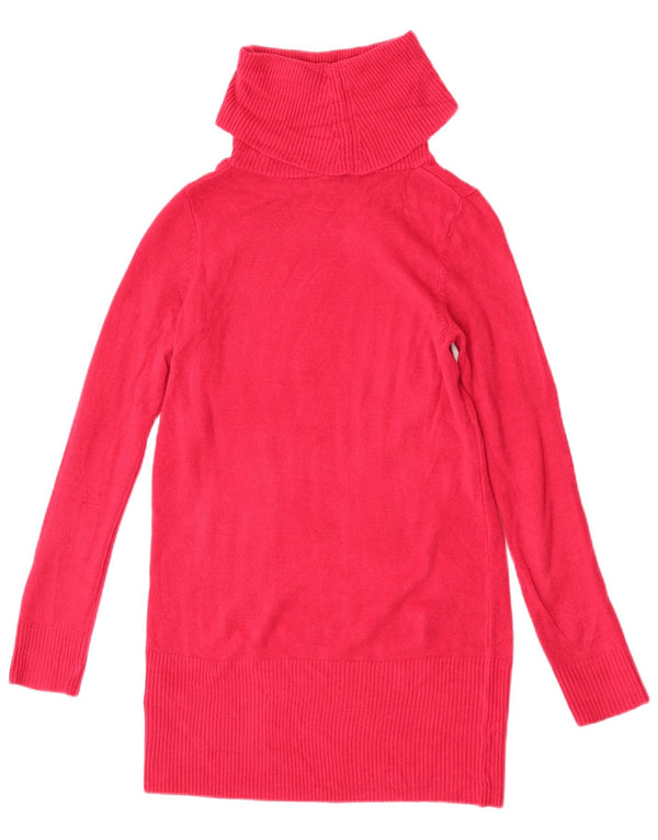 Abito maglione a maniche lunghe con collo alto da donna Marks & Spencer UK 10 piccolo rosa