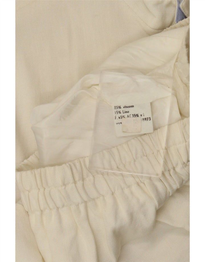 Giubbotto bomber da donna VINTAGE UK 12 viscosa color block bianco sporco medio