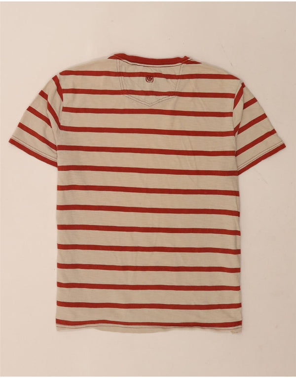 T-shirt da uomo Fat Face Top in cotone a righe beige medio