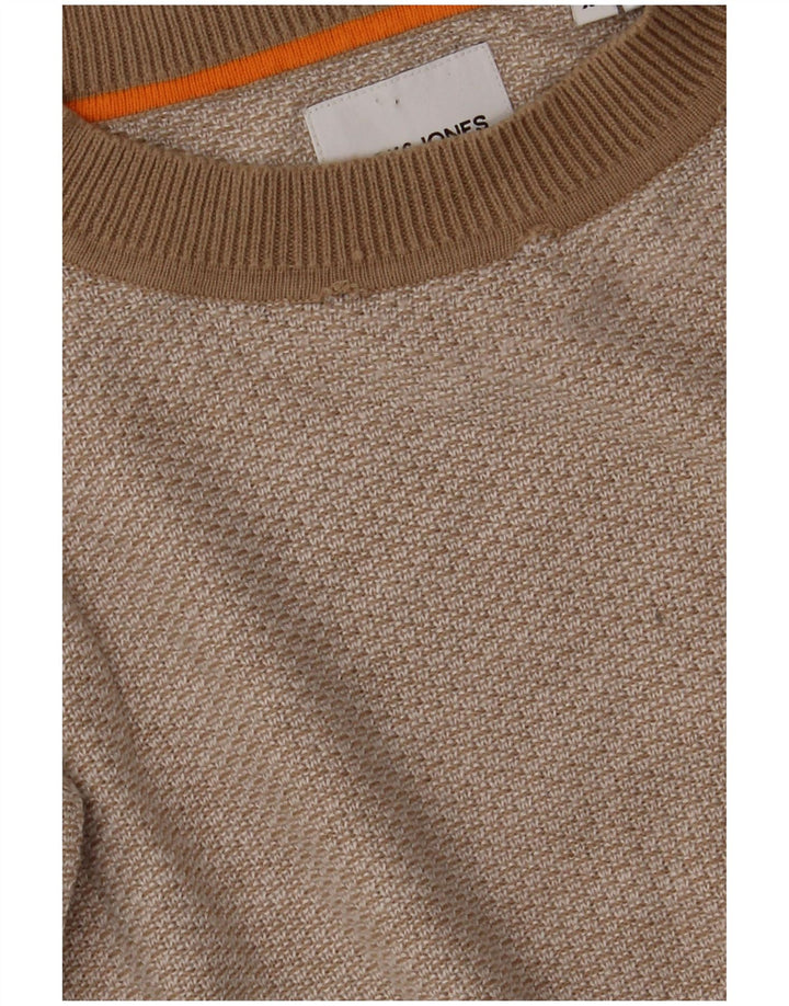 JACK & JONES Maglione maglione girocollo da uomo XL Beige acrilico