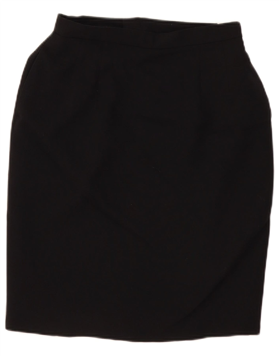 Gonna a tubino vintage da donna W28 media in lana nera
