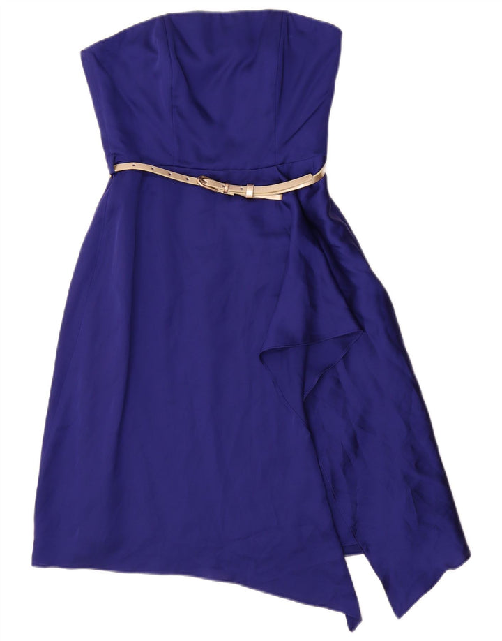Abito asimmetrico senza spalline da donna Coast UK 6 XS poliestere blu